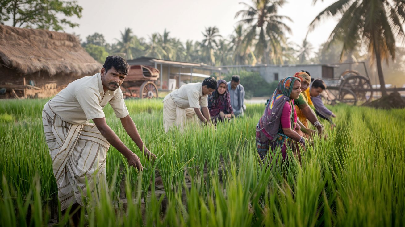 Farmers in field